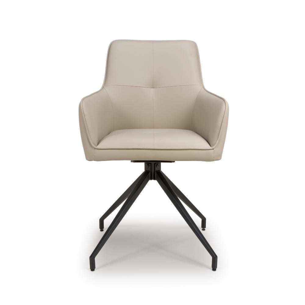 Nixon Taupe Swivel Arm Dining Chair
