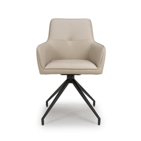 Nixon Taupe Swivel Arm Dining Chair