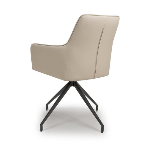 Nixon Taupe Swivel Arm Dining Chair