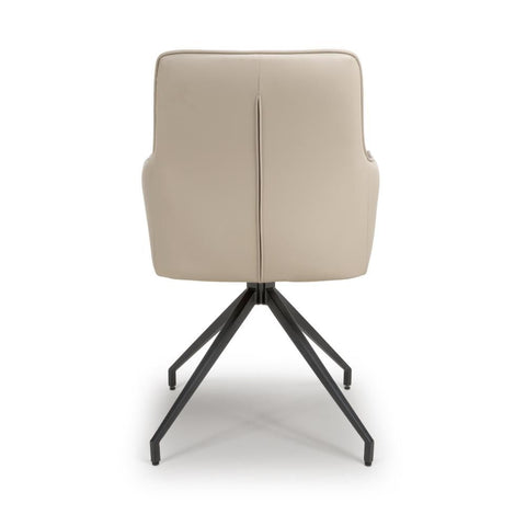 Nixon Taupe Swivel Arm Dining Chair