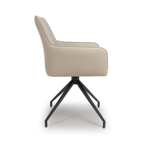 Nixon Taupe Swivel Arm Dining Chair