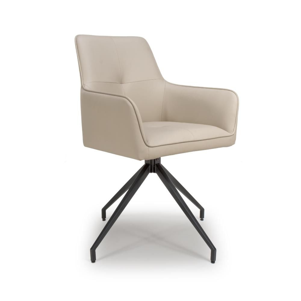 Nixon Taupe Swivel Arm Dining Chair