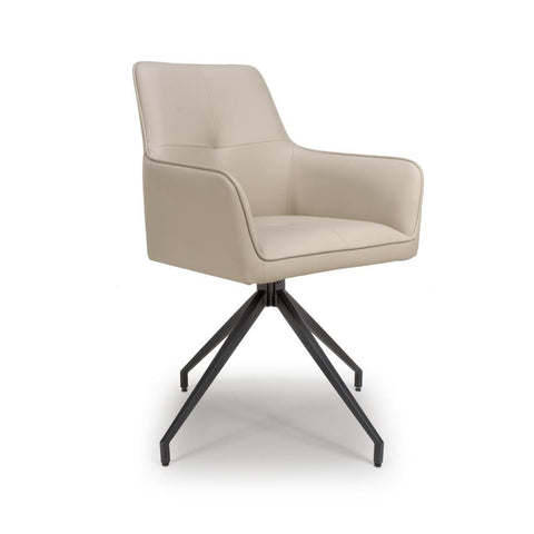 Nixon Taupe Swivel Arm Dining Chair