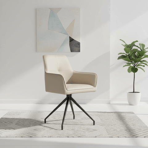 Nixon Taupe Swivel Arm Dining Chair