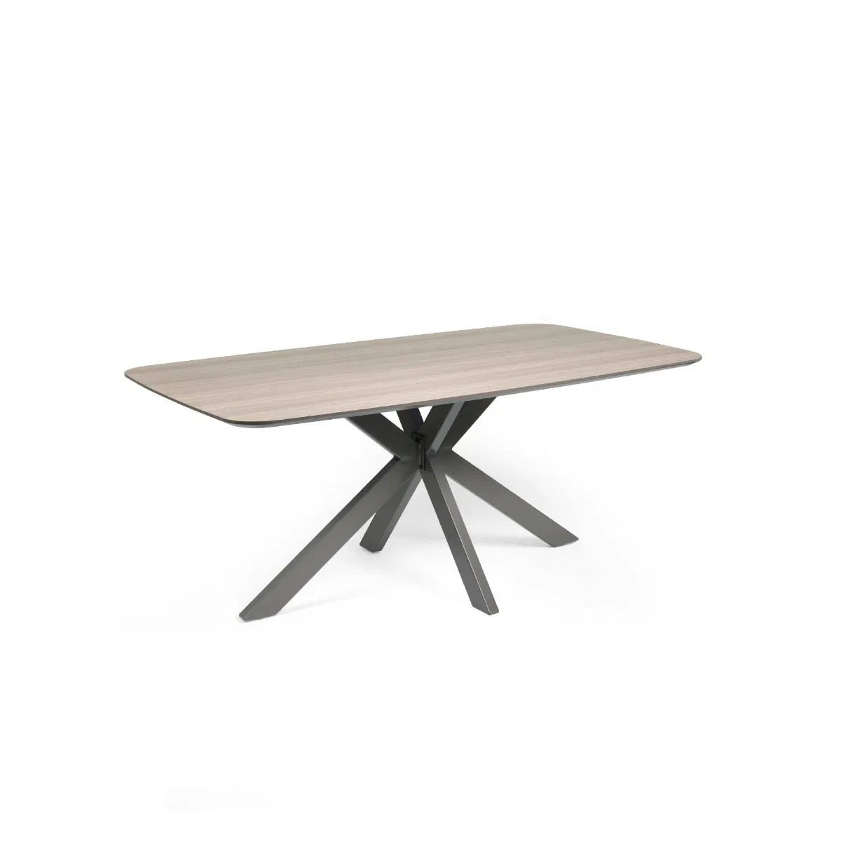 Newham Oak - Effect Dining Table with 6 Ivory Chenille Dining Chairs - Pendle Village Furniture