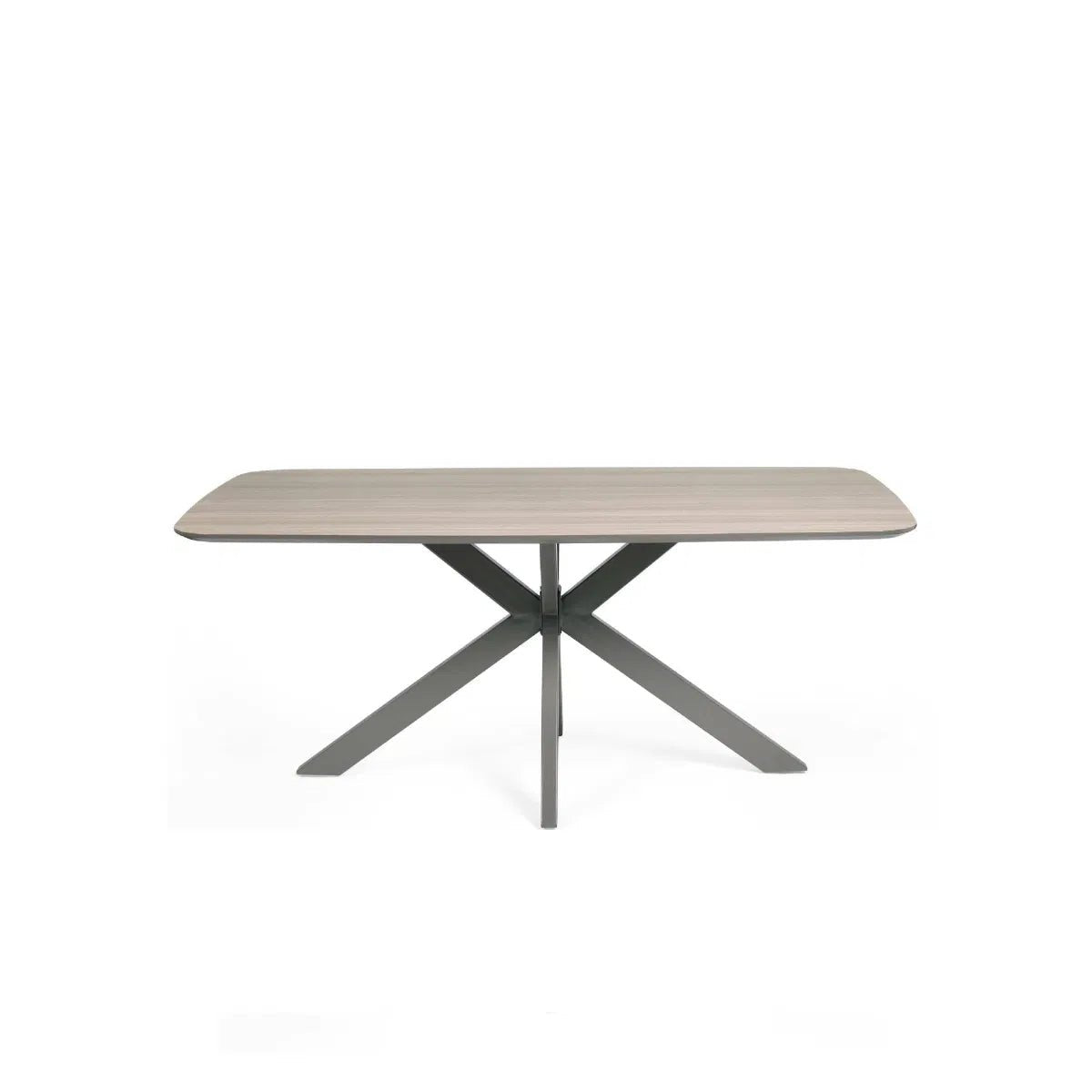 Newham Oak - Effect Dining Table with 6 Ivory Chenille Dining Chairs - Pendle Village Furniture