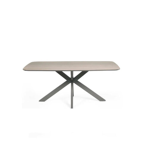 Newham Oak - Effect Dining Table with 6 Ivory Chenille Dining Chairs - Pendle Village Furniture