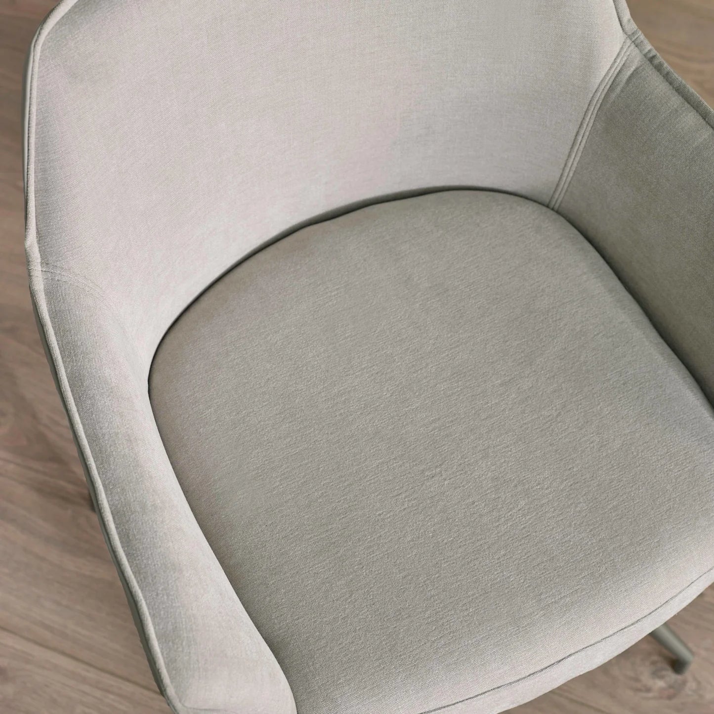Newham Oak - Effect Dining Table with 6 Ivory Chenille Dining Chairs - Pendle Village Furniture