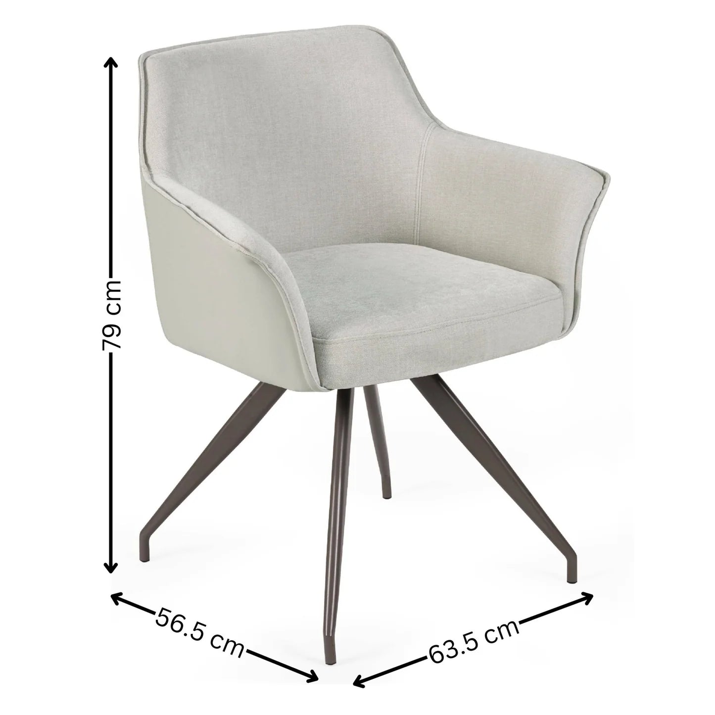 Newham Oak - Effect Dining Table with 6 Ivory Chenille Dining Chairs - Pendle Village Furniture