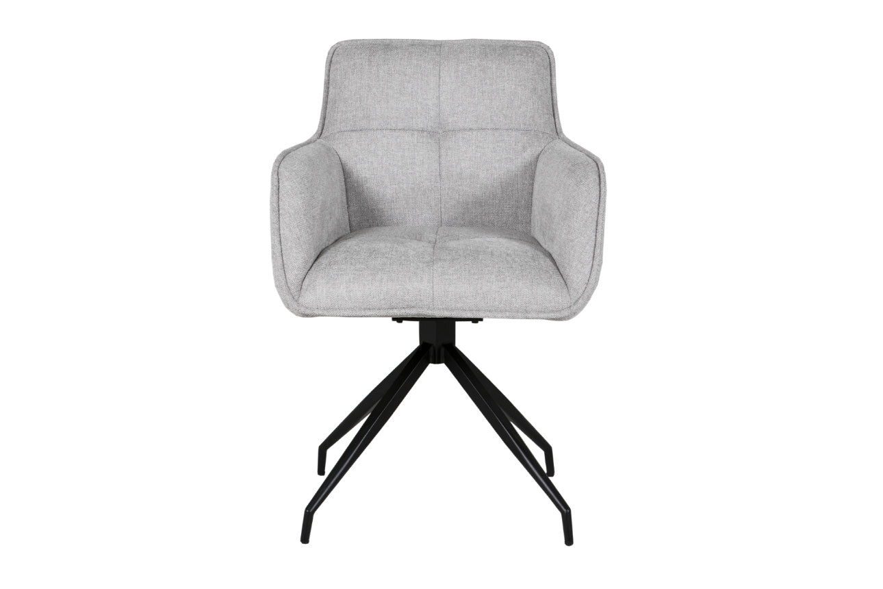 Set of 4 Theo Natural Swivel Dining Chairs with Black Legs, also available in Charcoal. Available as a set of 4 or 6-Main-Image