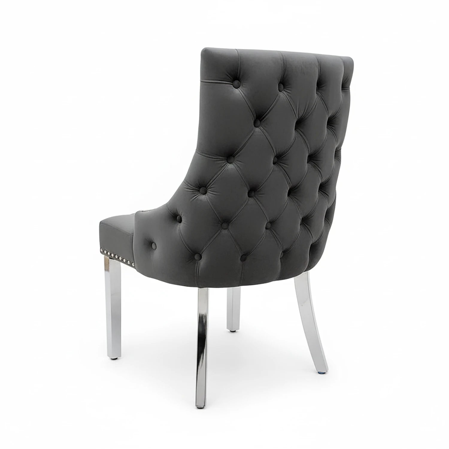 Bentley 1.8M Venice Grey Marble Dining Table with 6 Nelson Dark Grey Velvet Chairs - Pendle Village Furniture