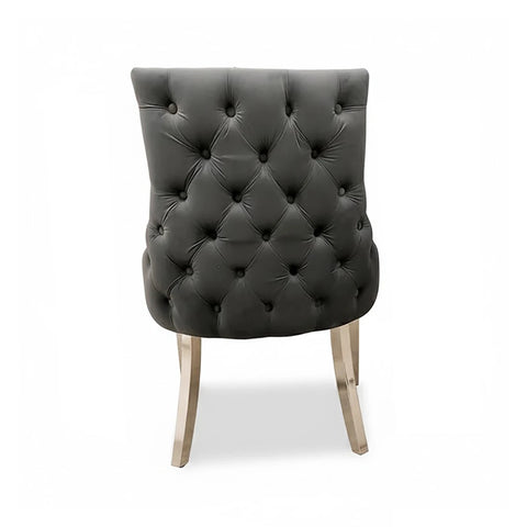 Nelson Dark Grey Velvet Dining Chairs – Set of 4 - Pendle Village Furniture