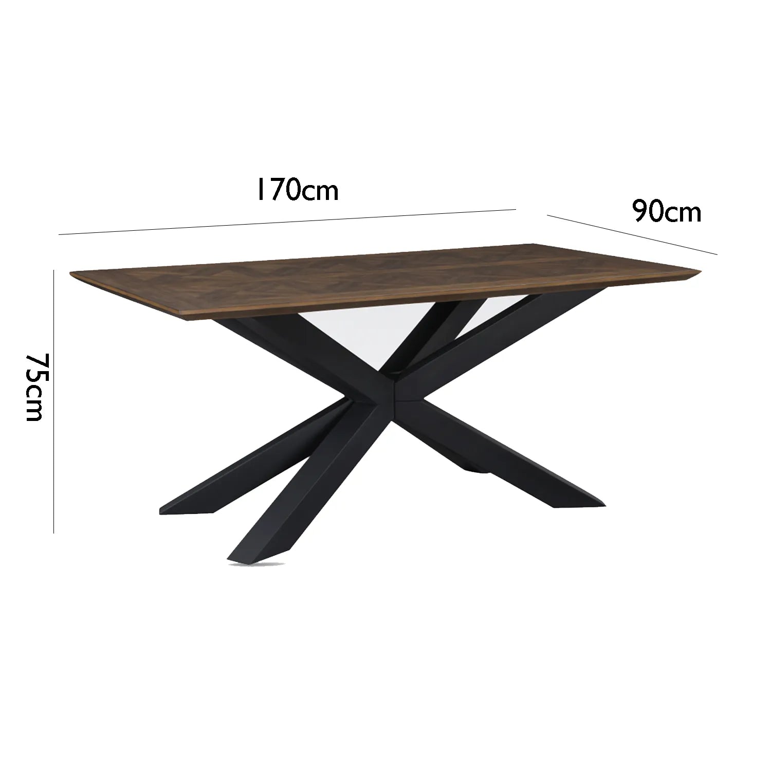Nevada Mindi Wood 1.7M Dining Table with Parquet Top
