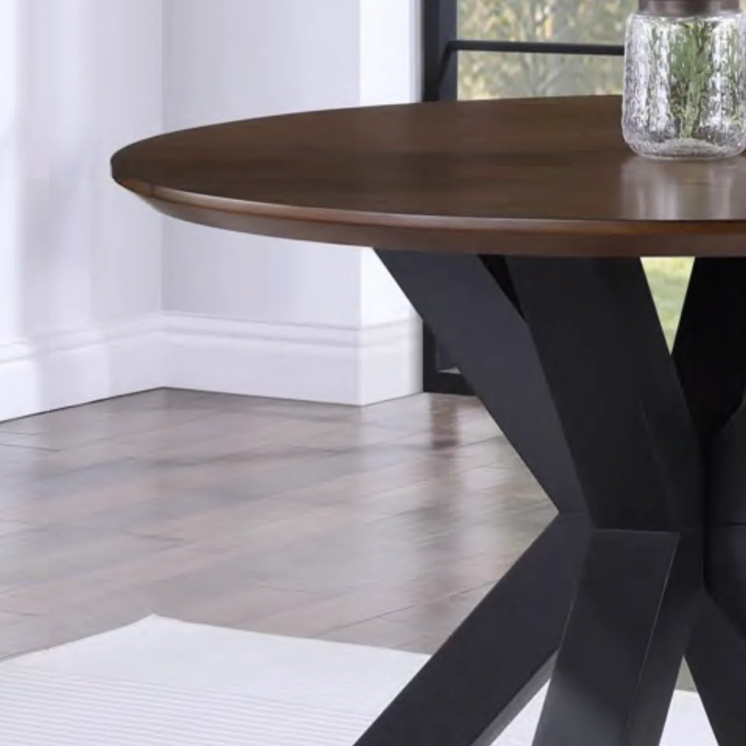 Nevada 1.1M Round Mindi Wood Dining Table with Plain Top - Pendle Village Furniture