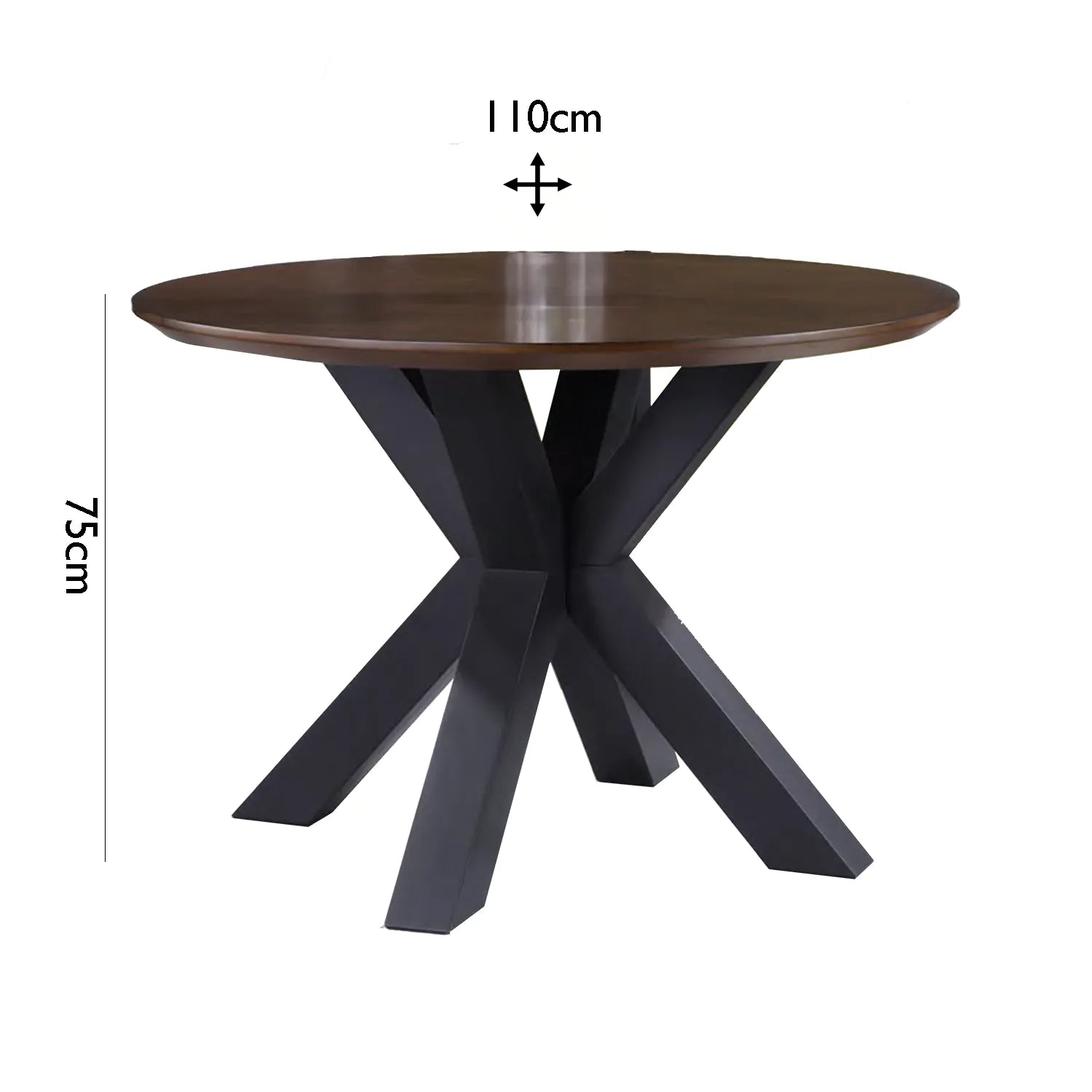 Nevada 1.1M Round Mindi Wood Dining Table with Plain Top - Pendle Village Furniture