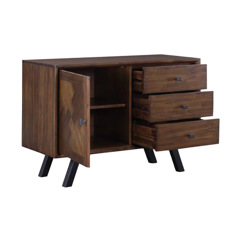 Nevada Mindi Wood Small 1 Door 3 Drawer Sideboard