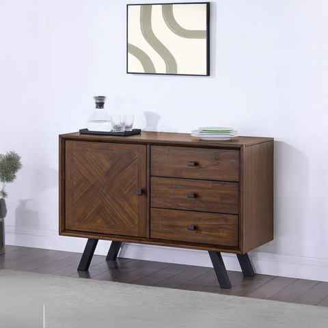 Nevada Mindi Wood Small 1 Door 3 Drawer Sideboard