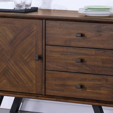 Nevada Mindi Wood Small 1 Door 3 Drawer Sideboard