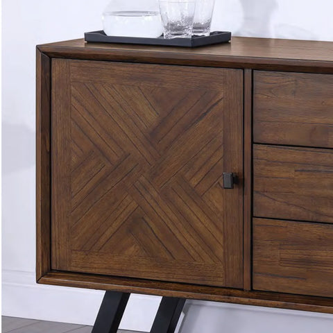 Nevada Mindi Wood Small 1 Door 3 Drawer Sideboard