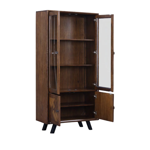 Nevada Mindi Wood 4 Door Display Unit with Parquet Detailing