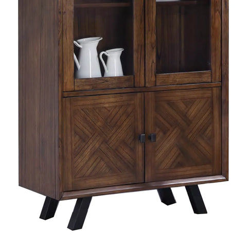 Nevada Mindi Wood 4 Door Display Unit with Parquet Detailing