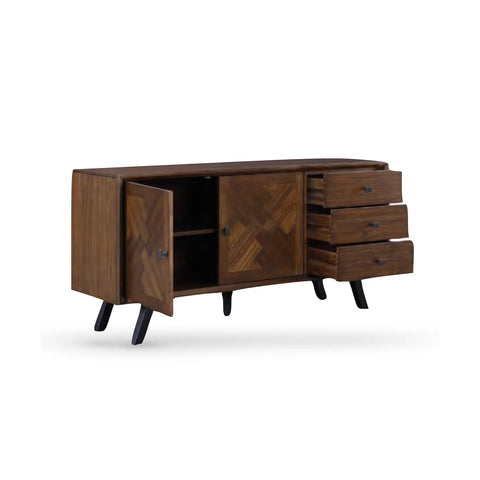 Nevada Mindi Wood Large 2 Door 3 Drawer Sideboard