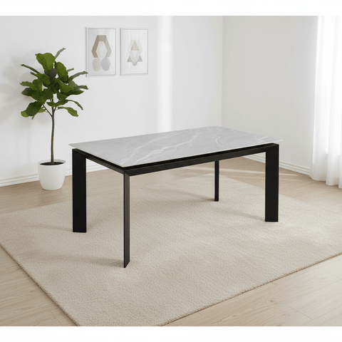 New Baron Grey Sintered Stone Ceramic Extending Dining Table