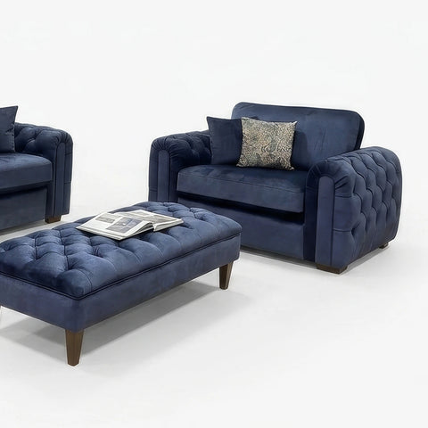 New Glamour Fabric Upholstered Corner Sofa with Tufted Arms