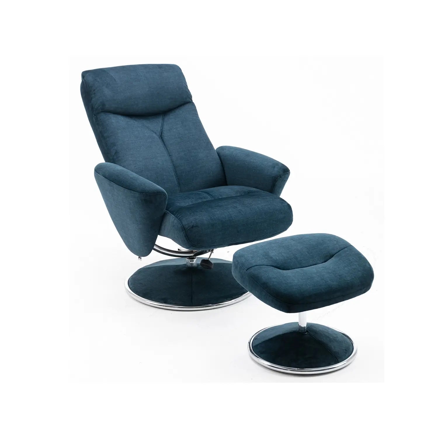 Nice Fabric Swivel Recliner Chair and Footstool
