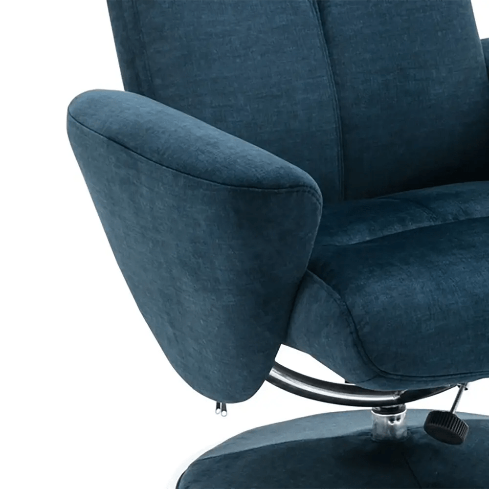 Get Nice Fabric Swivel Recliner Chair and Footstool Pendle Village Furniture