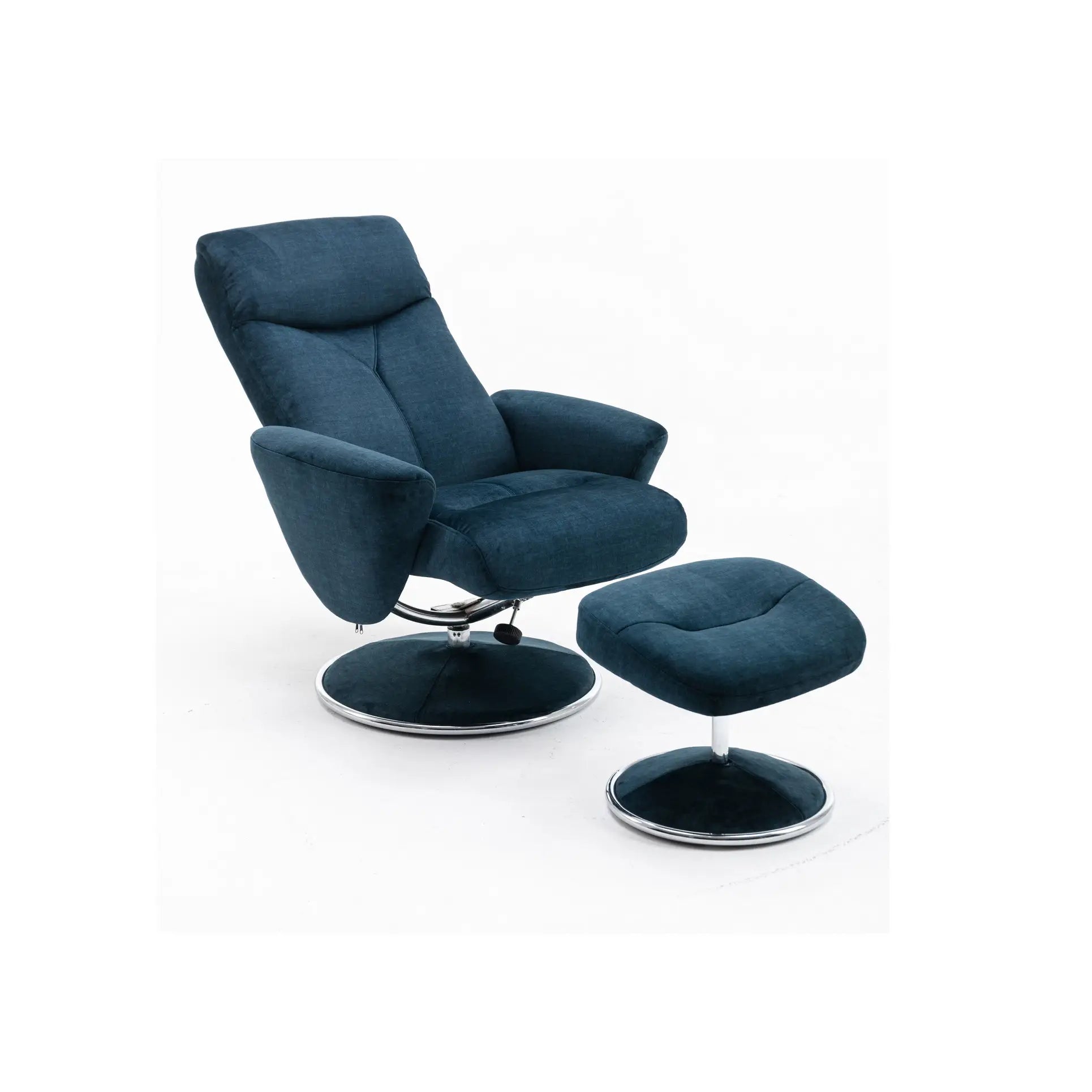 Get Nice Fabric Swivel Recliner Chair and Footstool Pendle Village Furniture