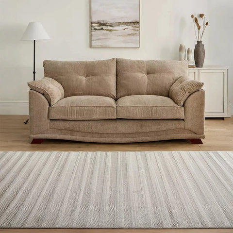 Nico 3 seater sofa upholstered in Roland Beige chenille fabric