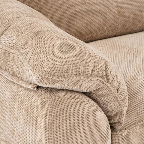 Close up arm of Nico 3 seater sofa upholstered in Roland chenille fabric