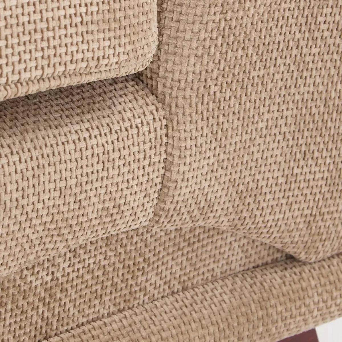 Close up of Nico 2 seater chenille fabric sofa in modern home