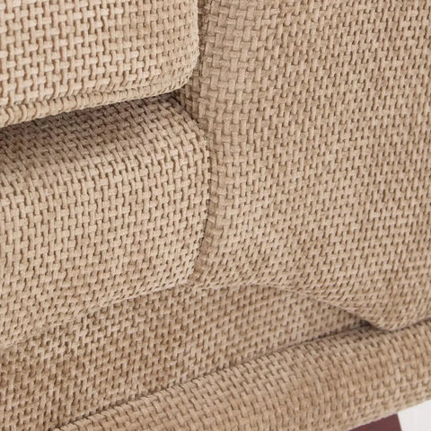 Close up of Nico 2 seater chenille fabric sofa in modern home