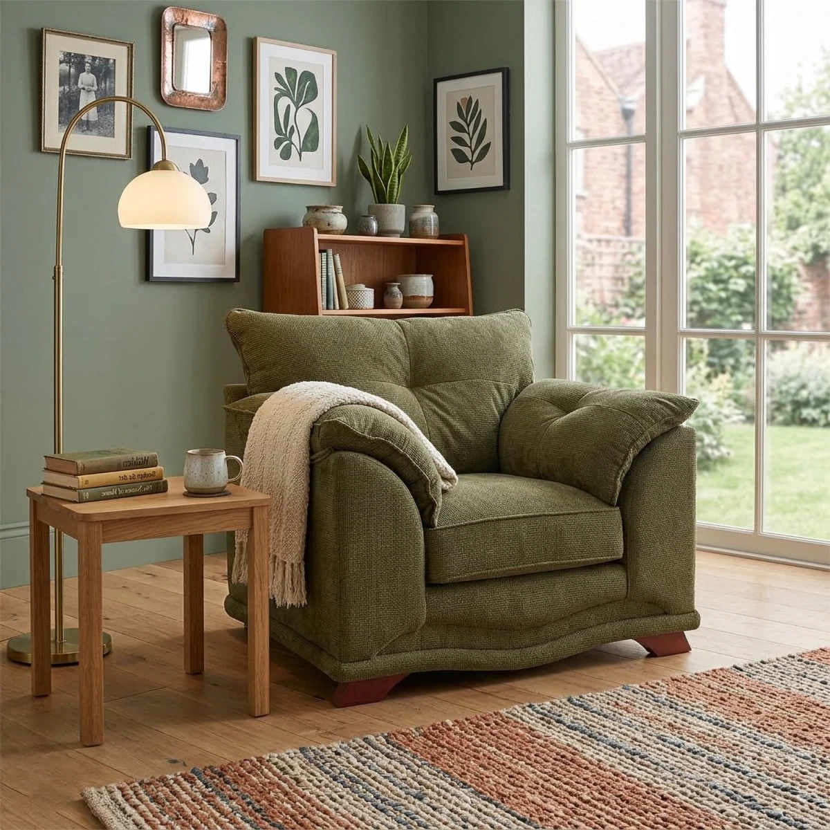 Nico chenille fabric armchair in modern living room