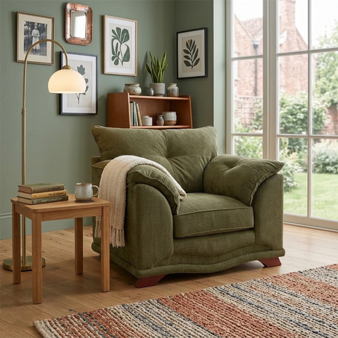 Nico chenille fabric armchair in modern living room