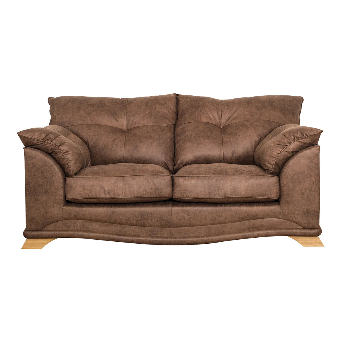 Nolan Brown Leather Look 3 Seater Sofa, also available in a variety of fabrics and colours - Main Image 