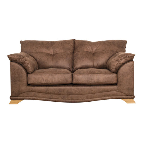 Nolan Brown Leather Look 3 Seater Sofa, also available in a variety of fabrics and colours - Main Image 
