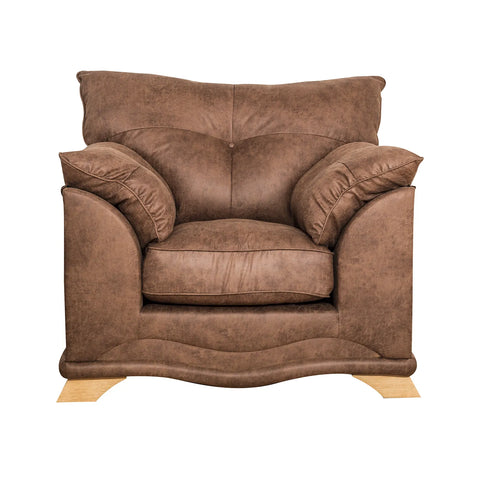 Nolan Brown Leather 3 Seater Sofa, also available in a variety of fabrics and colours - Armchair