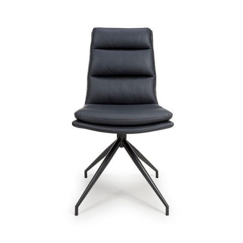 Nobel Black Set of 4 Swivel Dining Chairs