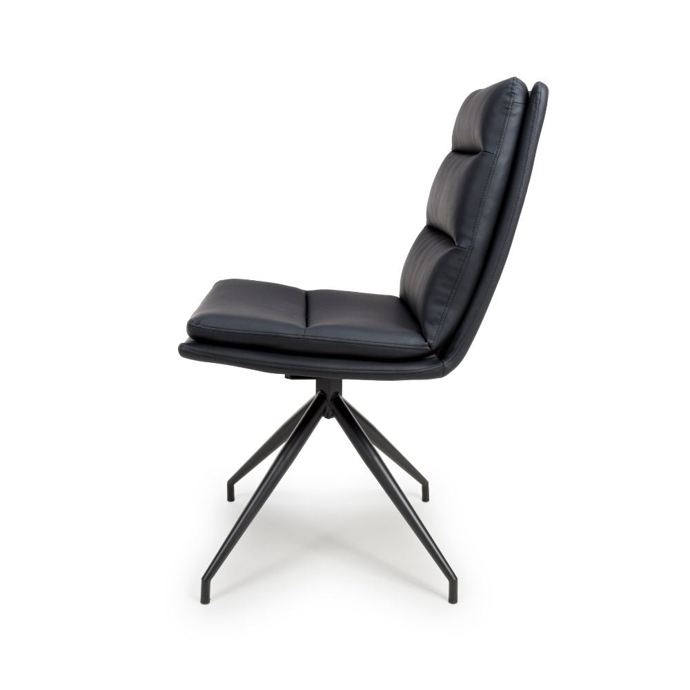 Nobel Black Set of 4 Swivel Dining Chairs