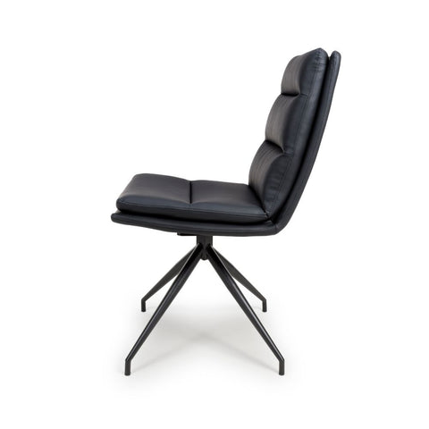 Nobel Black Set of 4 Swivel Dining Chairs