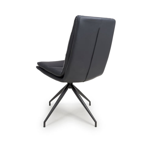 Nobel Black Set of 4 Swivel Dining Chairs