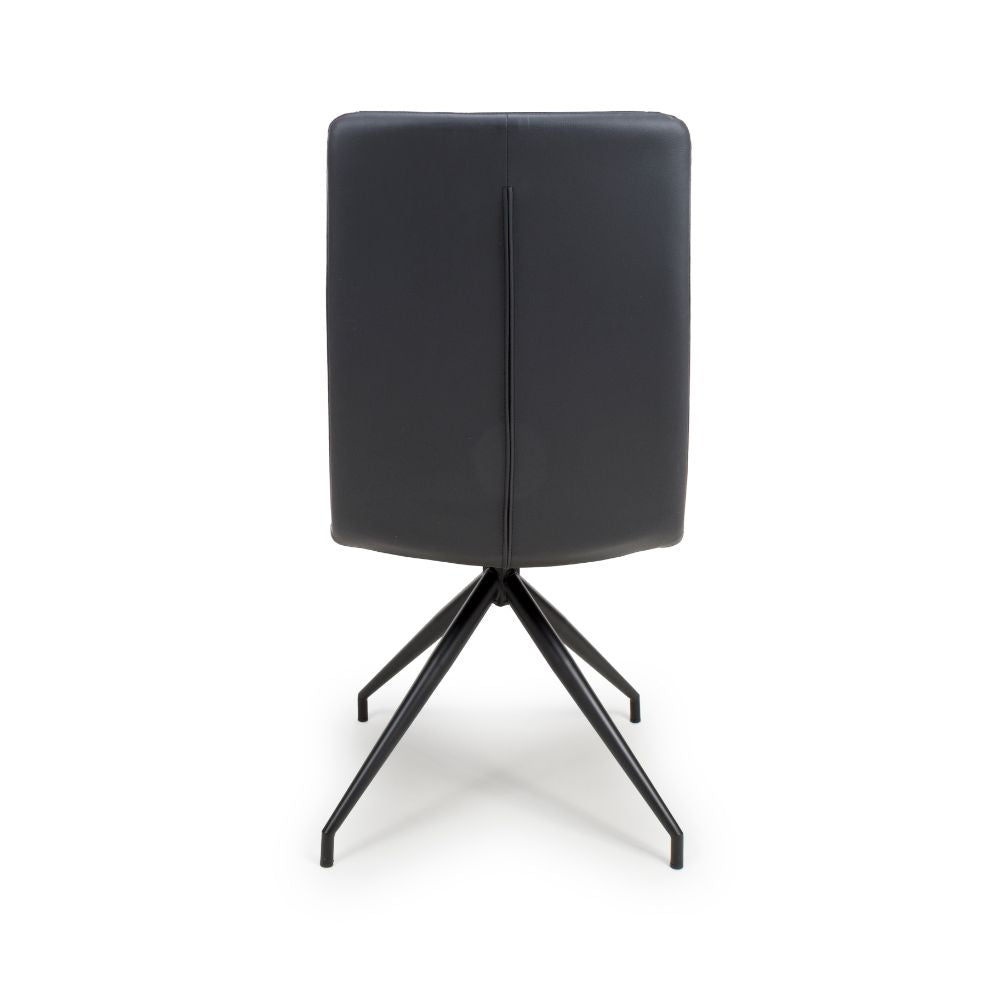 Nobel Black Set of 4 Swivel Dining Chairs