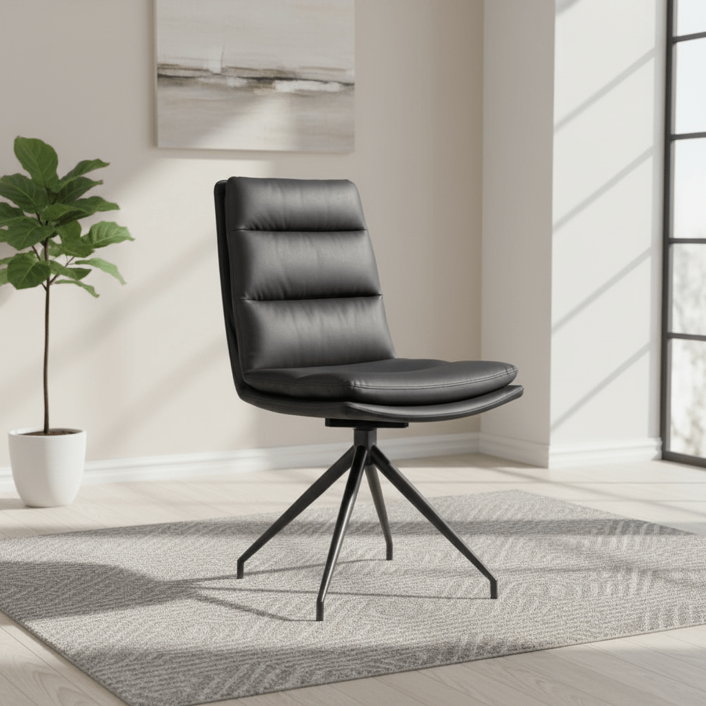 Nobel Black Set of 4 Swivel Dining Chairs