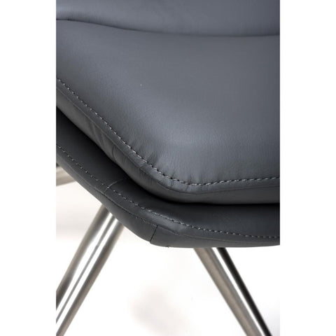 Nobel Grey Set of 4 Swivel Dining Chairs with Brushed Steel Legs