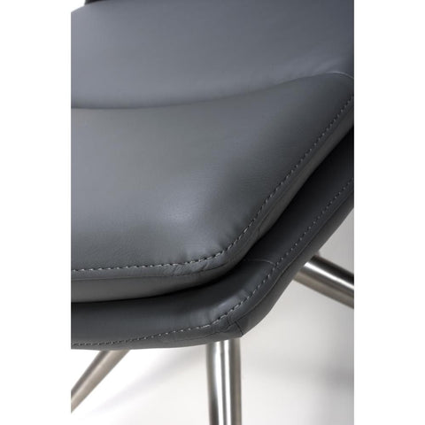 Nobel Grey Set of 4 Swivel Dining Chairs with Brushed Steel Legs