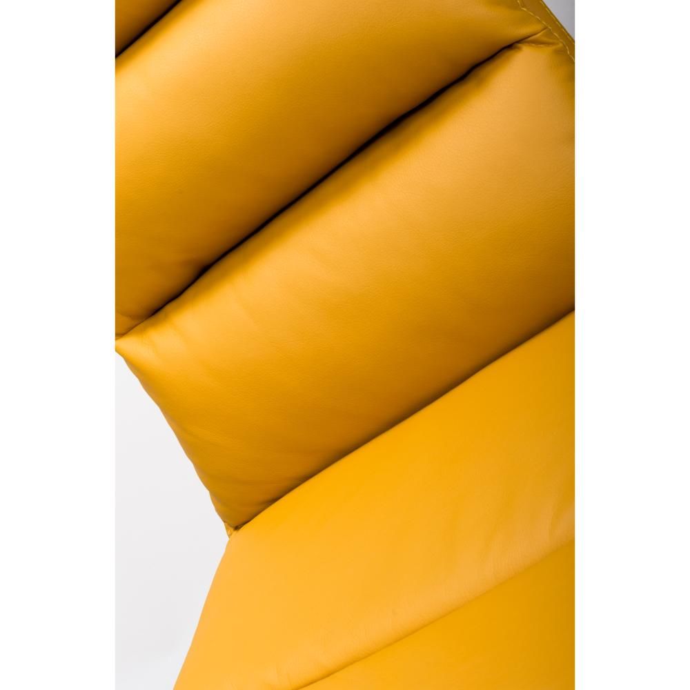 Nobel Ochre Set of 4 Swivel Dining Chairs with Brushed Steel Legs