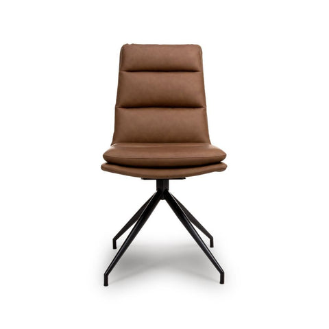 Nobel Tan Set of 4 Swivel Dining Chairs
